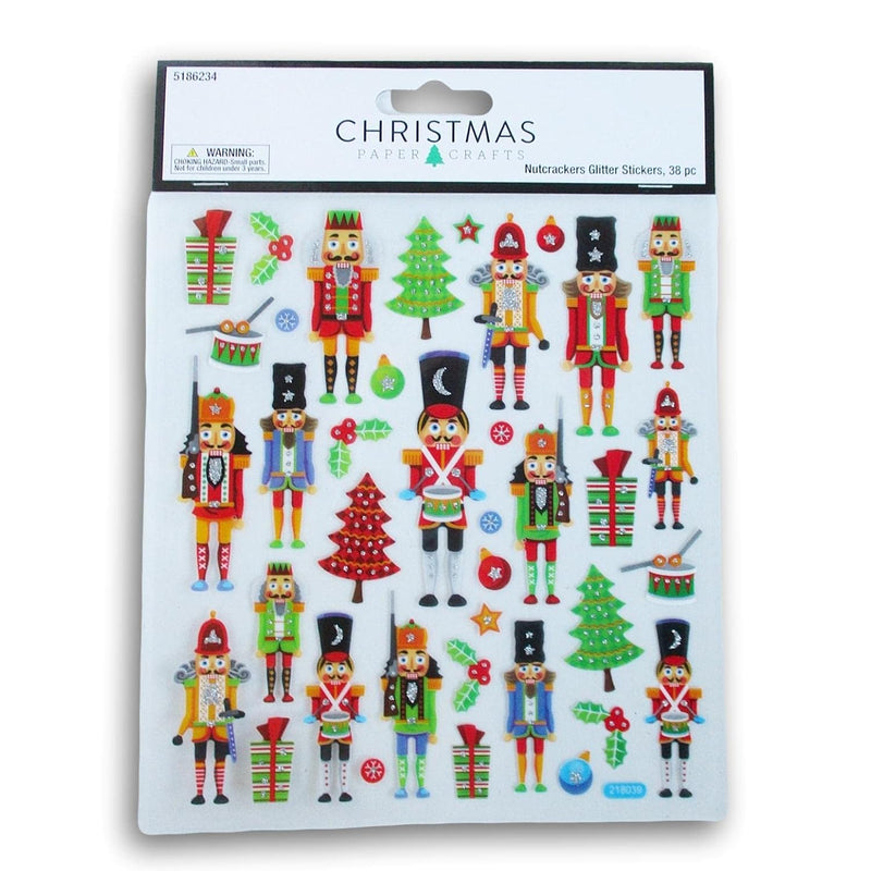 Christmas Nutcracker Stickers - Glitter Adhesive Decals For Crafts & Scrapbook