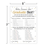 Graduation Party Game Cards - Who Knows The Graduate Best (36-Pack)- Graduation Party Collection Grad Celebration Party Supplies For High School/College/Senior School