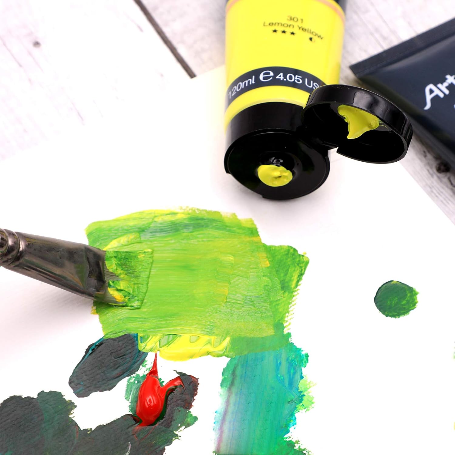 Professional Acrylic Paint Set, 20 Primary Colors (120Ml / 4.05Oz) Tubes, Art Craft Paints For Canvas, Rock, Stone, Wood, Fabric, Art Supplies