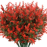 Artificial Lavender Flowers Plants 6 Pieces, Lifelike Uv Resistant Fake Shrubs Greenery Bushes Bouquet To Brighten Up Your Home Kitchen Garden Indoor Outdoor Decor(Orange Red)