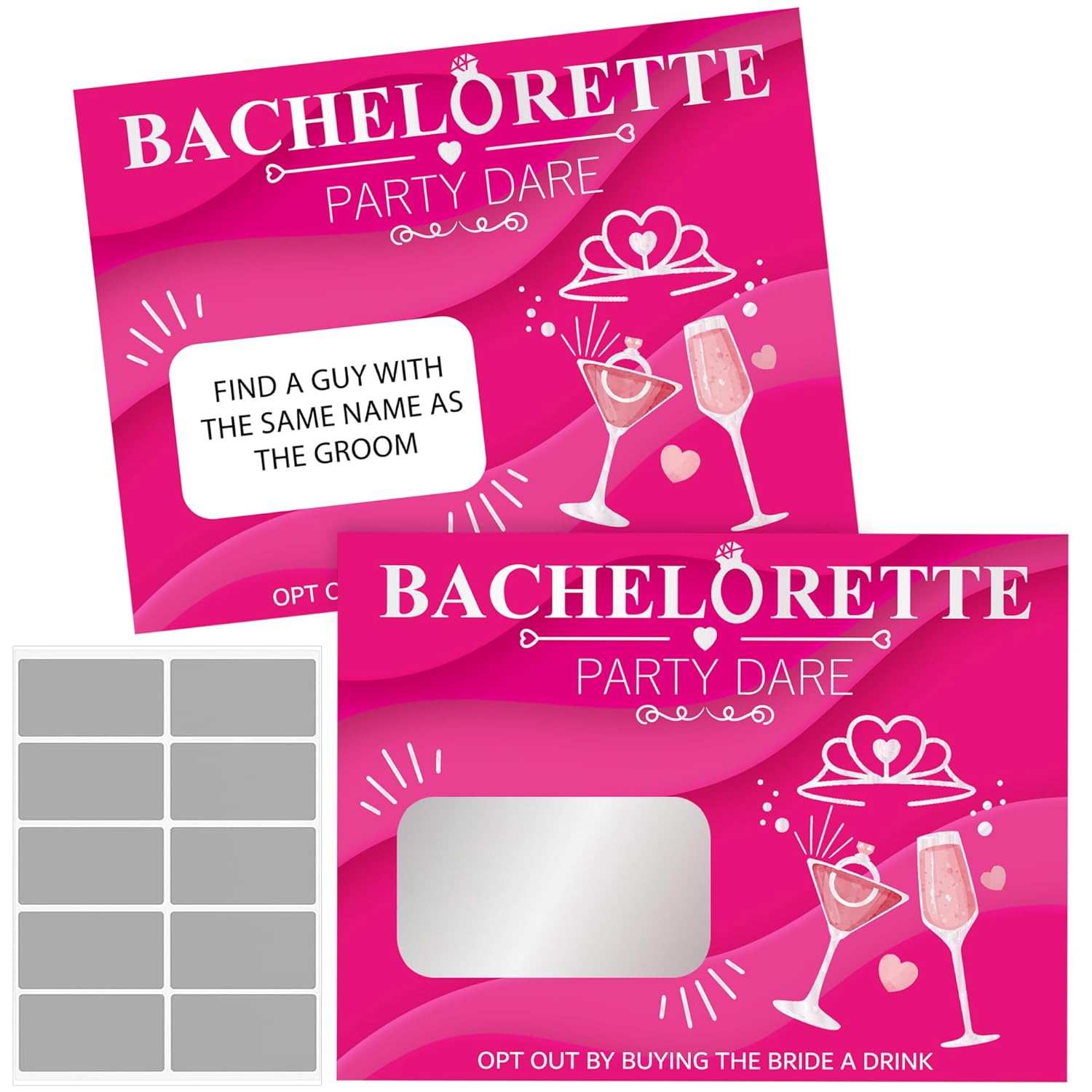 25Pcs Bachelorette Party Scratch Off Dare Game Cards With Diy Film Stickers For Girls Night Wedding Engagement Party