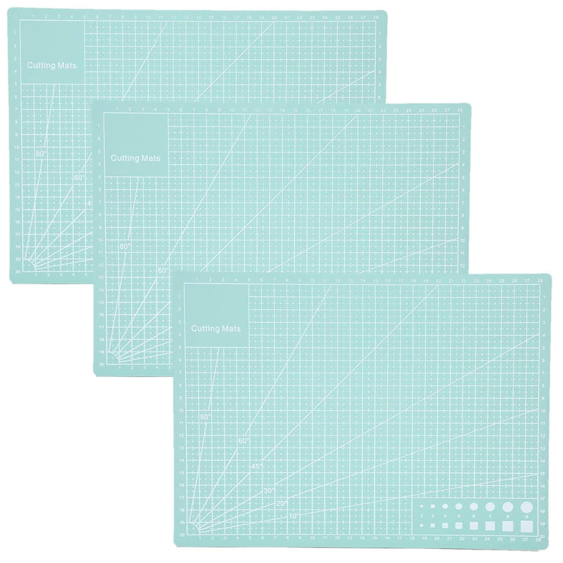 3Pcs Cutting Mat,A4 Mint Green Self Healing Cutting Mat For Sewing & Crafts,Fa