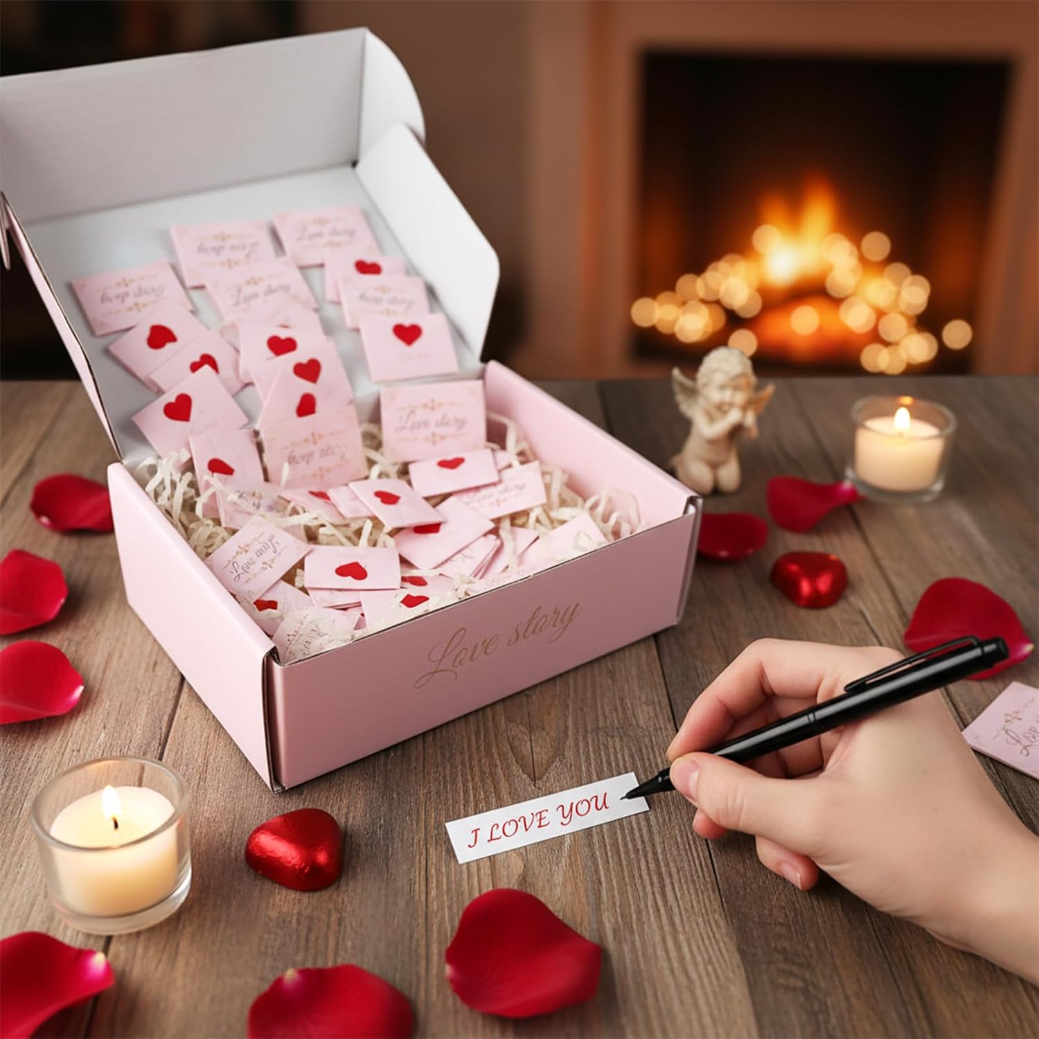 200Pcs Mini Greeting Cards Notes For Him Her Valentines Card For Him Heart Sticky Notes Valentines Day Gift For Her Cute Stuff Long Distance Relationship Gifts Anniversary For Boyfriend Girlfriend