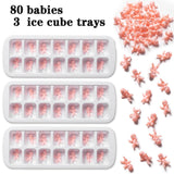 My Water Broke Baby Shower Game With 80 Mini Plastic Babies, 3 Ice Cube Trays And 1 Sign, Used For Ice Baby Shower Games, White