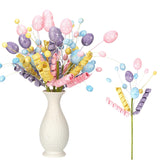 6 Pcs Easter Picks Decoration 15.7 Inch Egg Flower Picks Easter Egg Tree Branches Artificial Twig Branch Arrangement Centerpiece Celebration Home Vase Decor Blossom Branches For Spring