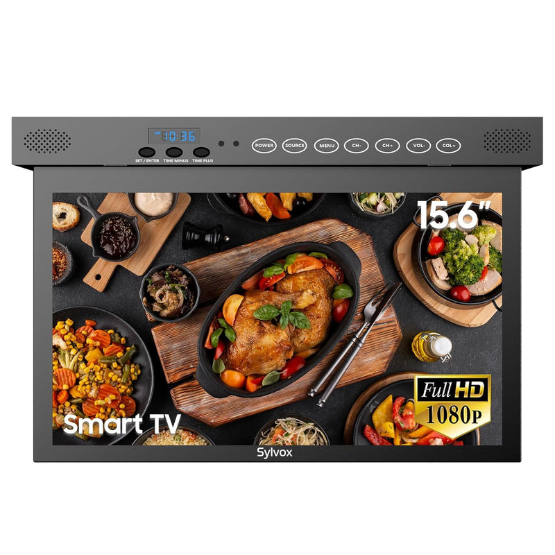 15.6" Under Cabinet TV, 1080p Smart TV w/ WiFi, Bluetooth, for Kitchen/RV