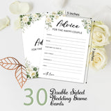 Eucalyptus Bridal Shower Games 30 Guests, Wedding Advice Cards Bridal Games For Showers, White Rose Advice And Wishes For The Mr And Mrs Wedding Engagement Party Activity Supplies/Green-14
