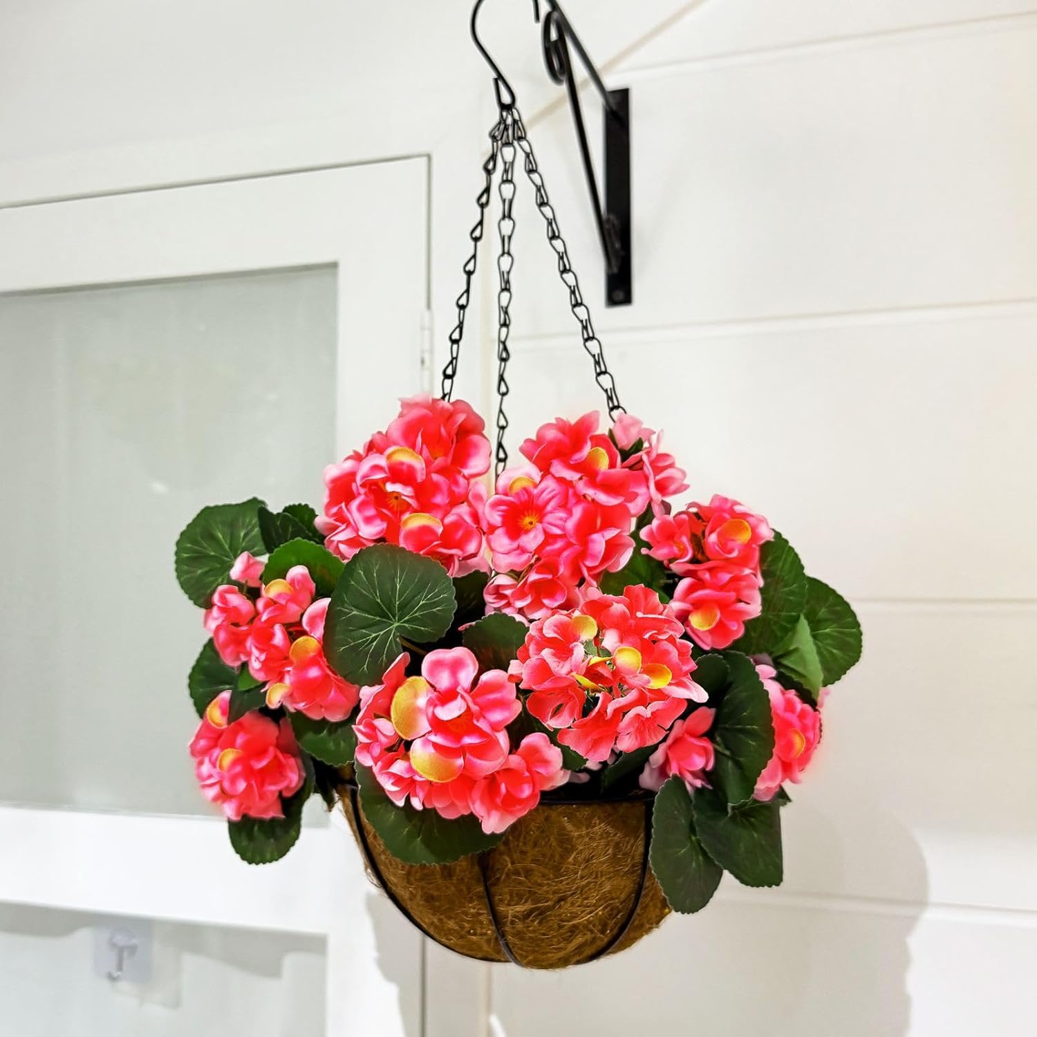 2 Pack Artificial Geraniums Fake Flowers For Outdoors Spring Summer Decor, Silk Geranium Flowers Potted Plants Uv Resistant Faux Plant For Gardens Farmhouse Indoor Home Table Decor (Rose Red)