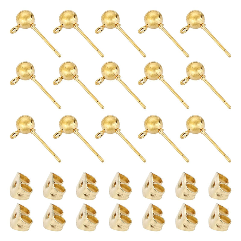 150Pcs Ball Post Earring Studs For Jewelry Making,Earring Studs Ball Ear Pin B