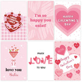 24 Sets Happy Galentines Day Cards For Bestie Sister Friends, Boxed Pink Valentine'S Day Cards For Woman Her, 6 Heart Designs Love Note Card With Envelopes, 4X6 Inch