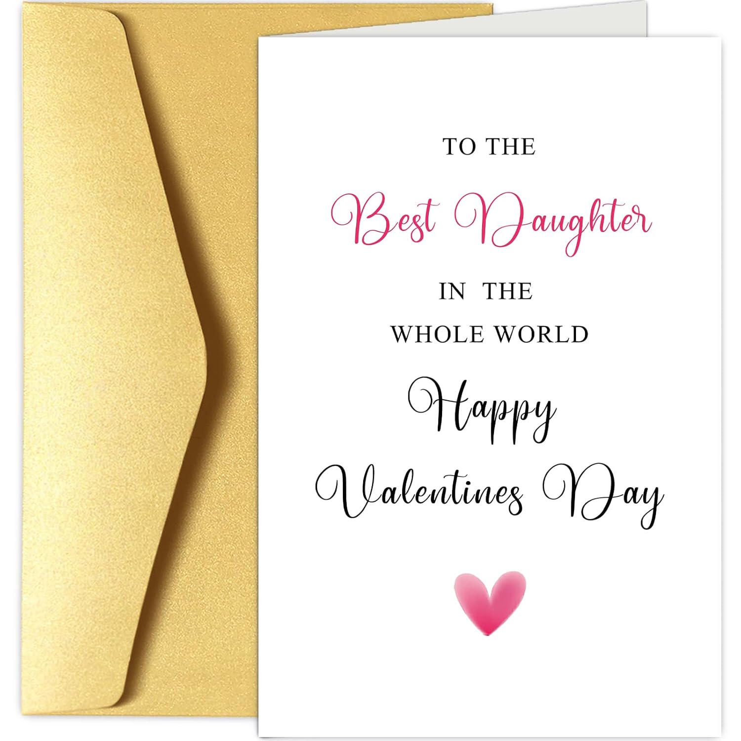 Sweet Valentine'S Day Card For Daughter, Daughter Valentine'S Day Card From Mom Dad, Daughter Vday Gifts, Happy Valentines Day Card To The Best Daughter