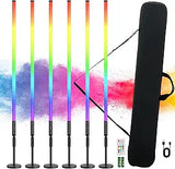 6 Pack 4FT RGB Tube Lights with Stands 5000mAh Battery Powered Neon Light Bars with Bag