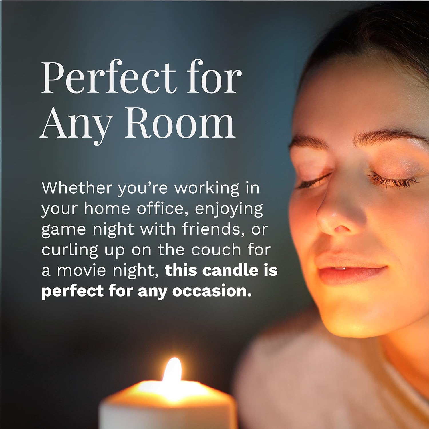 Scented Candles, Moonlit Starry Night Fragrance, One 18 Oz. Single-Wick Aromatherapy Candle With 110 Hours Of Burn Time, Gray