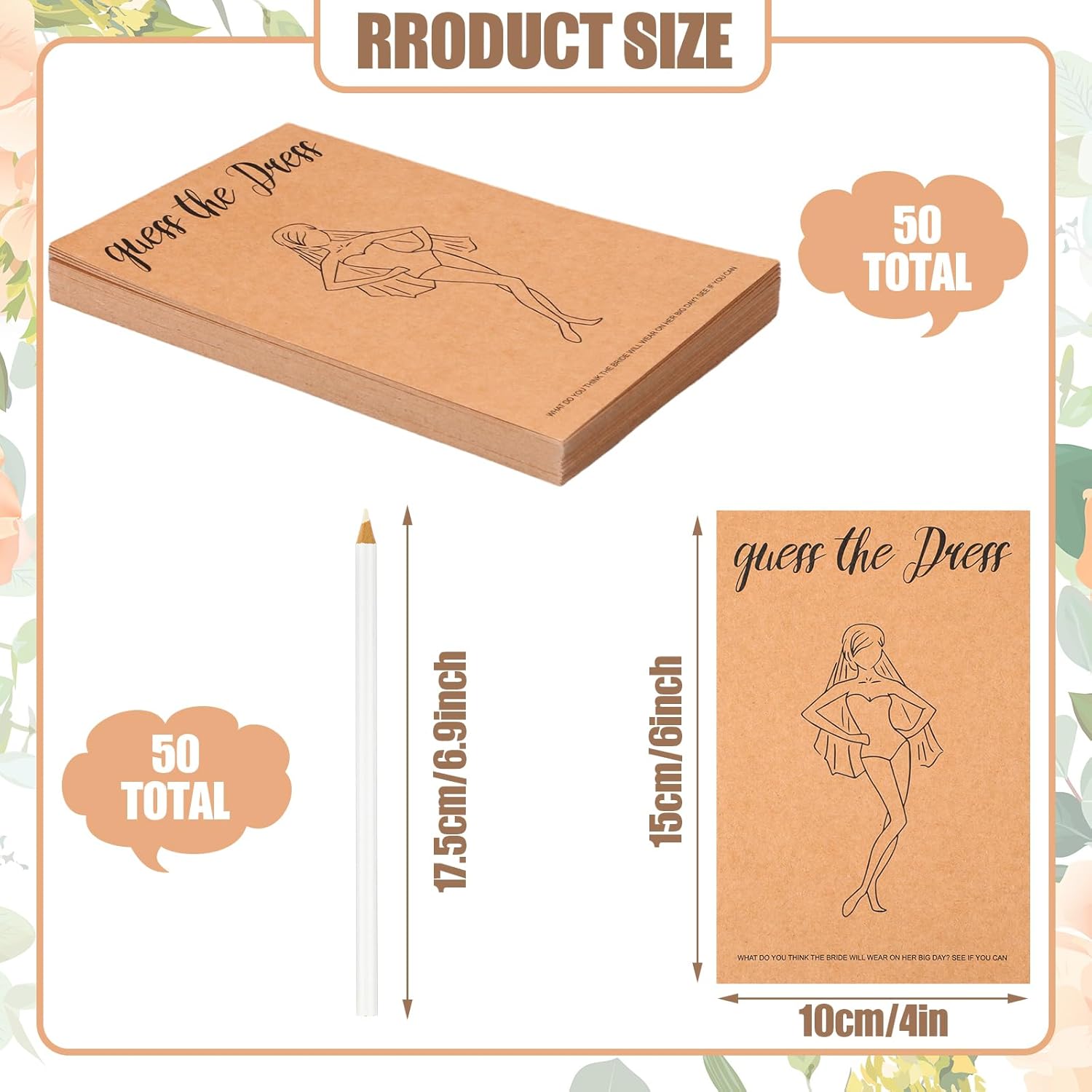 50 Sets Guess The Dress Bridal Shower Games Include 50 Guess The Dress Card Bridal Shower Game Wedding Shower Games And 50 White Sketching Pencils For Bridal Shower Wedding Party Favors