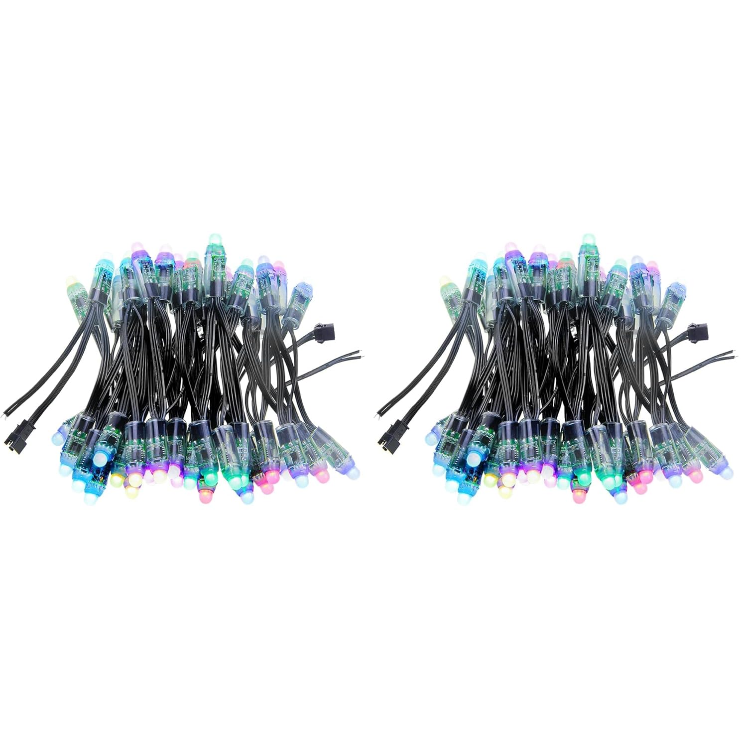 Ws2811 Addressable Led Pixel Light 50Pcs 5V 12Mm Digital Dream Color Diffused Rgb Led Pixels Module Round Black Wire Ip6