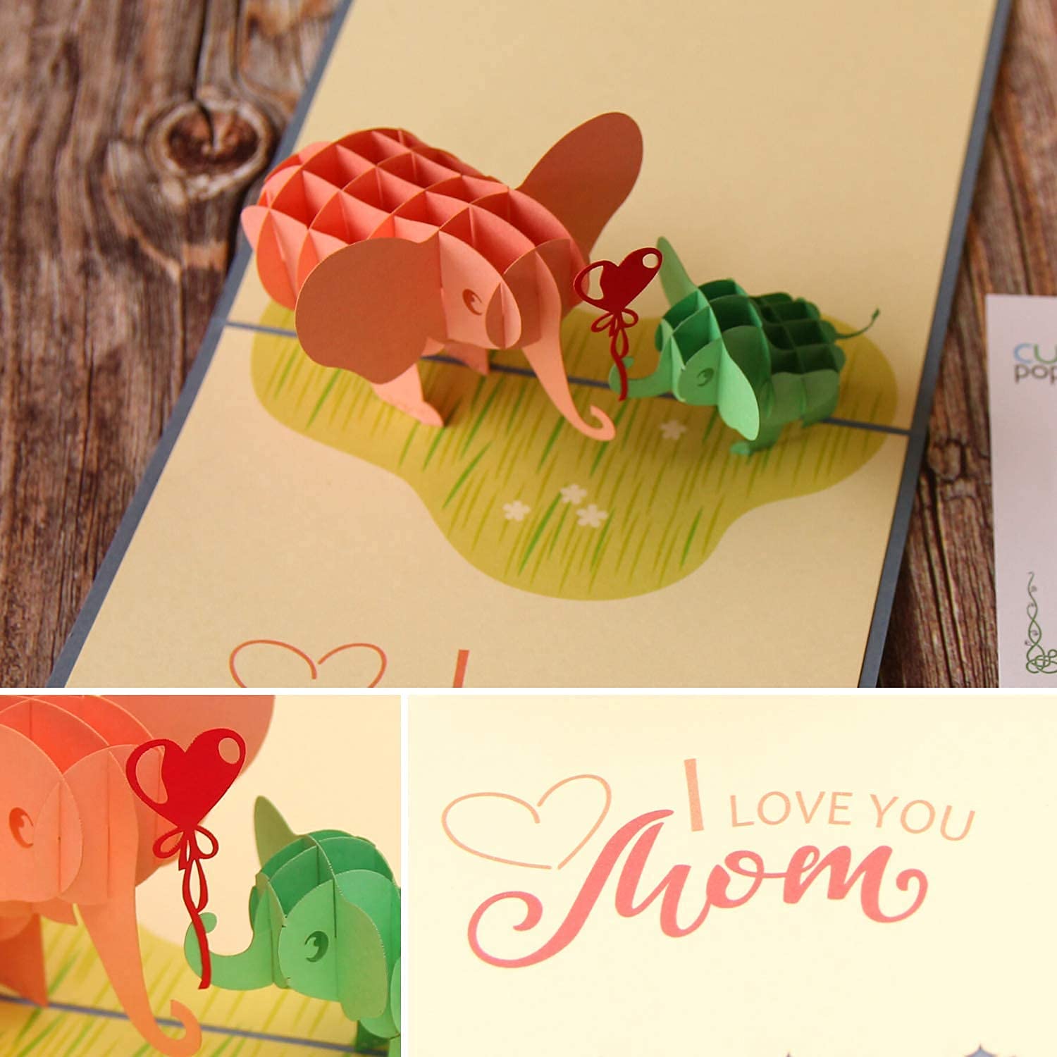 - Adorable Elephants Baby & Mom Mother'S Day 3D Popup Card Thinking Of You Surpring Present For Mom, Woman, Or Someone You Love