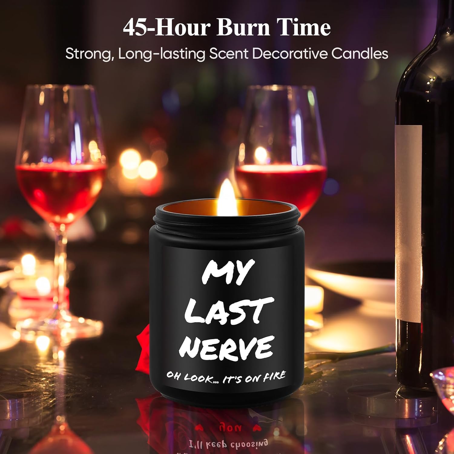 Funny Candle Gag Gift For Women - My Last Nerve Lavender Candle, 7 Oz, Fathers Day Gift For Dad From Daughter Son, Birthday, Christmas