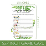 Greenery Baby Shower Emoji Game - 20 Cards For Guest, Eucalyptus Nursery Rhyme Activity With Answer Key