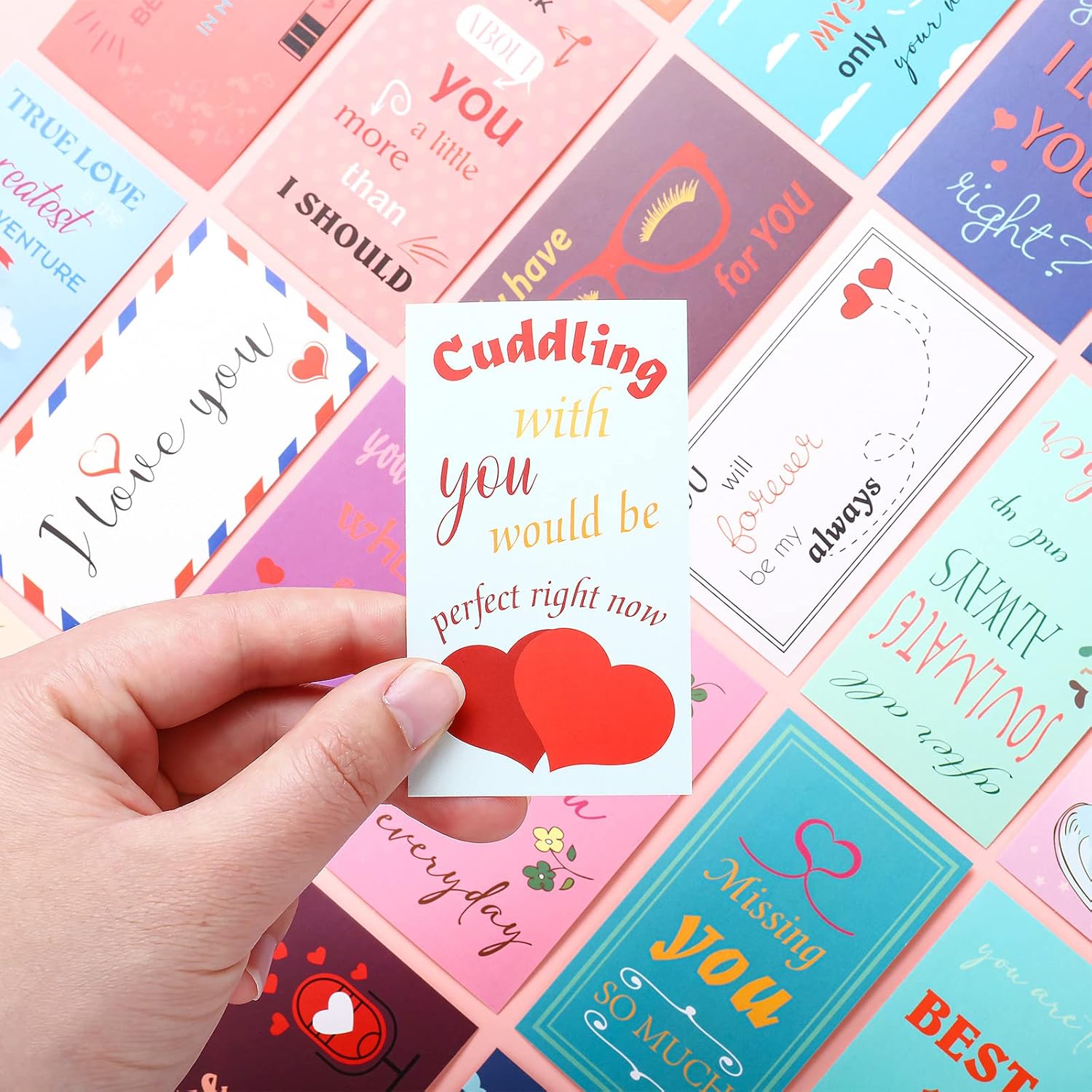 120 Pieces Love Notes For Him Her Romantic Lunch Box Notes Mini Valentine'S Day Cards Inspirational Design 2 X 3.5 Inch For Husband Wife Adults Beloved Ones, 30 Styles