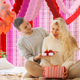 16Pcs Valentine'S Day Party Decoration Four-Leaf Clover Hanging Banner Red Pink Paper Streamers Garland For Wedding Anniversary Home Wall Window Backdrop