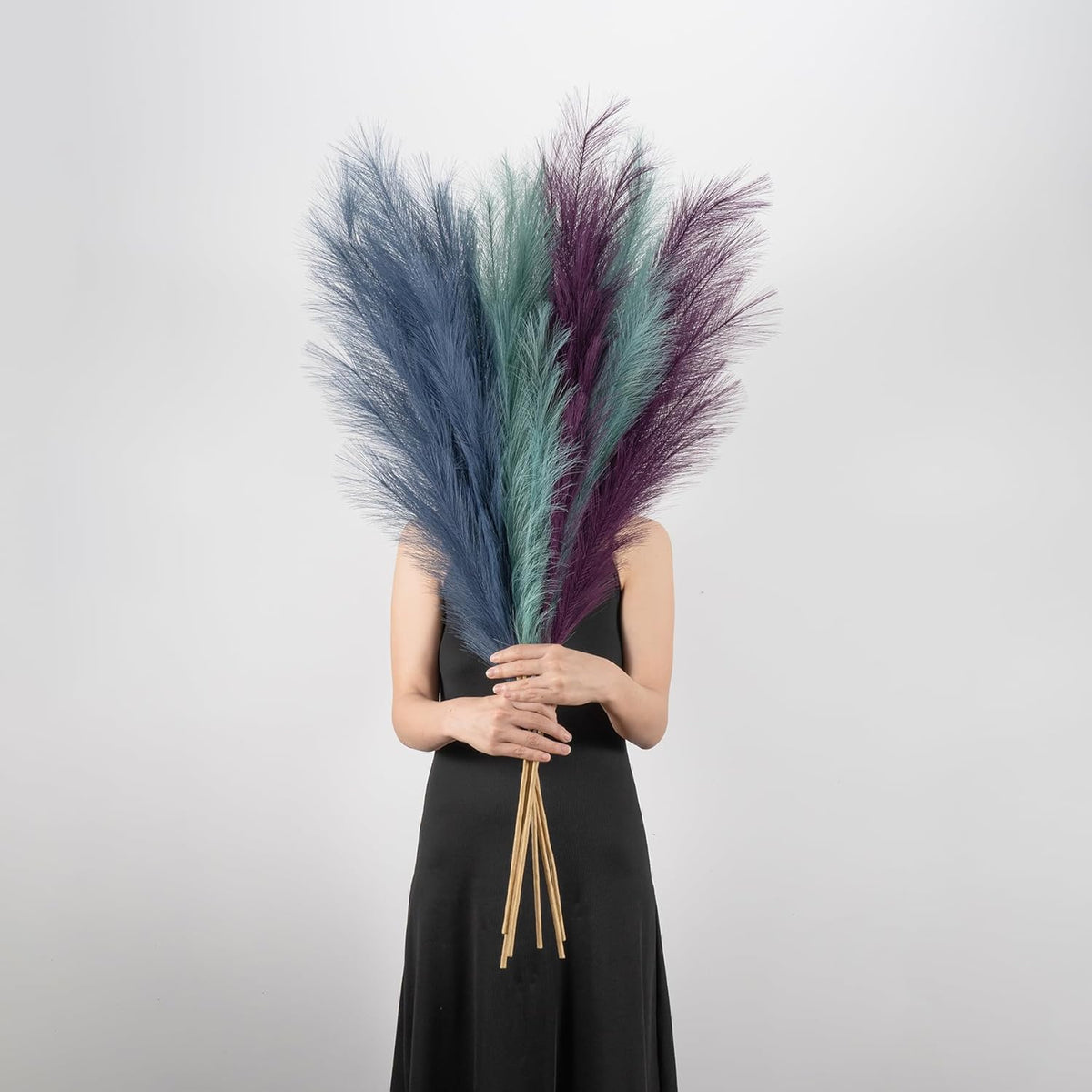 Pampas Grass Decor Tall, 43"/110Cm Faux Pampas Grass 6 Stems Large Pompass Grass Branches Tall Bulk Boho Flower Arrangement For Home Room Wedding Party Decor