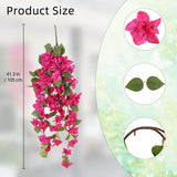 2Pcs Bougainvillea Artificial Hanging Flowers 41.3" Hot Pink Bougainvillea Artificial Vine Uv Resistant Silk Fake Hanging Plant For Outdoor Indoor Wedding Home Garden Patio Porch Decor (Hot Pink)