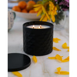- Coastal Jasmine Scented Candle, Three-Wick, 100% Natural Soy Wax, Signature Collection, Notes Of Jasmine & Coastal Moss, Black