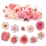 20Pcs Pink Roses Artificial Flowers Bouquet For Graduation Cap Diy, Wedding Cake Decor, Party Floral Arrangement, Home Decoration