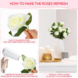 500 Pcs Artificial Silk Roses Flowers With Long Stem Bridal Wedding Bouquet Realistic Floral Bulks For Garden Home Party Gifts Favor Decoration(White)