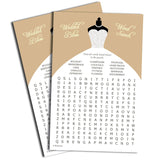 Wedding Word Find/Search Game - Bridal Shower - Champagne Silver Wedding Dress (50-Sheets)