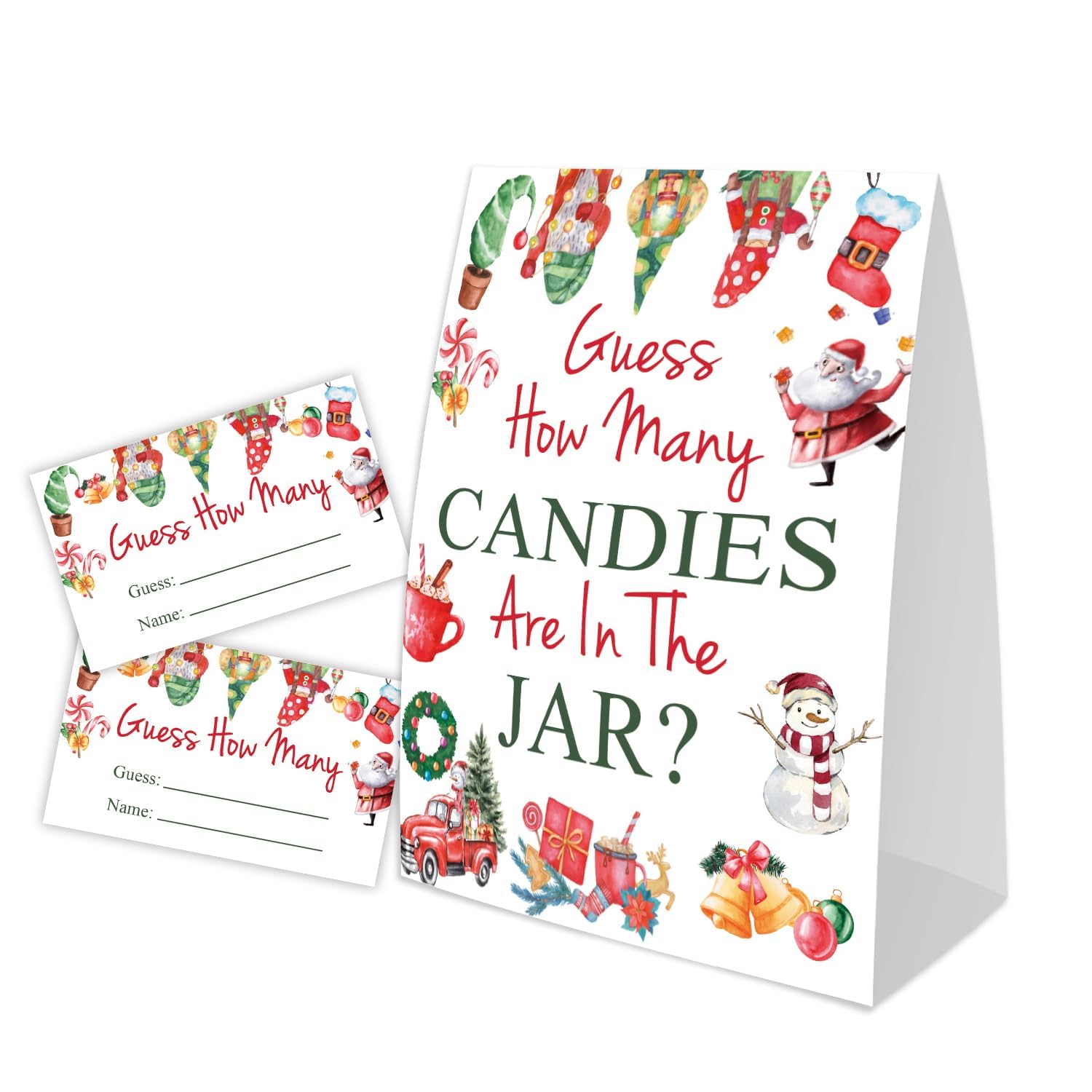 Christmas How Many Candy For Baby Shower Game, Christmas Party Decorations, Pack 1 Sign And 50 Game Cards, Christmas Baby Shower Games, Gender Neutral Party Supplies(Sdtgyx01)