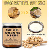 Smells Like You'Re Moving To Boston Candle - Boston Scented Soy Wax Jar Candle - Modern City Themed Home Fragrance - Lavender Scent - 8Oz - 50 Hour Burn Time