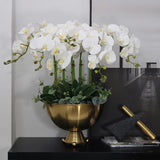 33" Artificial Phalaenopsis Flowers 6 Pcs Artificial Orchid Flowers Stem Plants For Home Décor (Pure White)