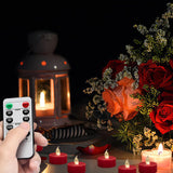 5Pack Remote Control Led Tea Lights Battery Operated Flameless Candlesrealistic And Bright Flickering Long Lasting 400 Hours Electric Candles For Christmas Home Party Wedding Decor (Red)