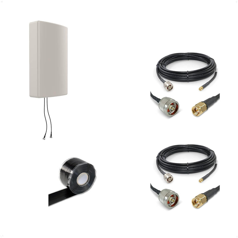 Cross-Polarized Antenna + 2X 25 Ft Sma/N Cables + Free Silicone Tape (Ant-129-