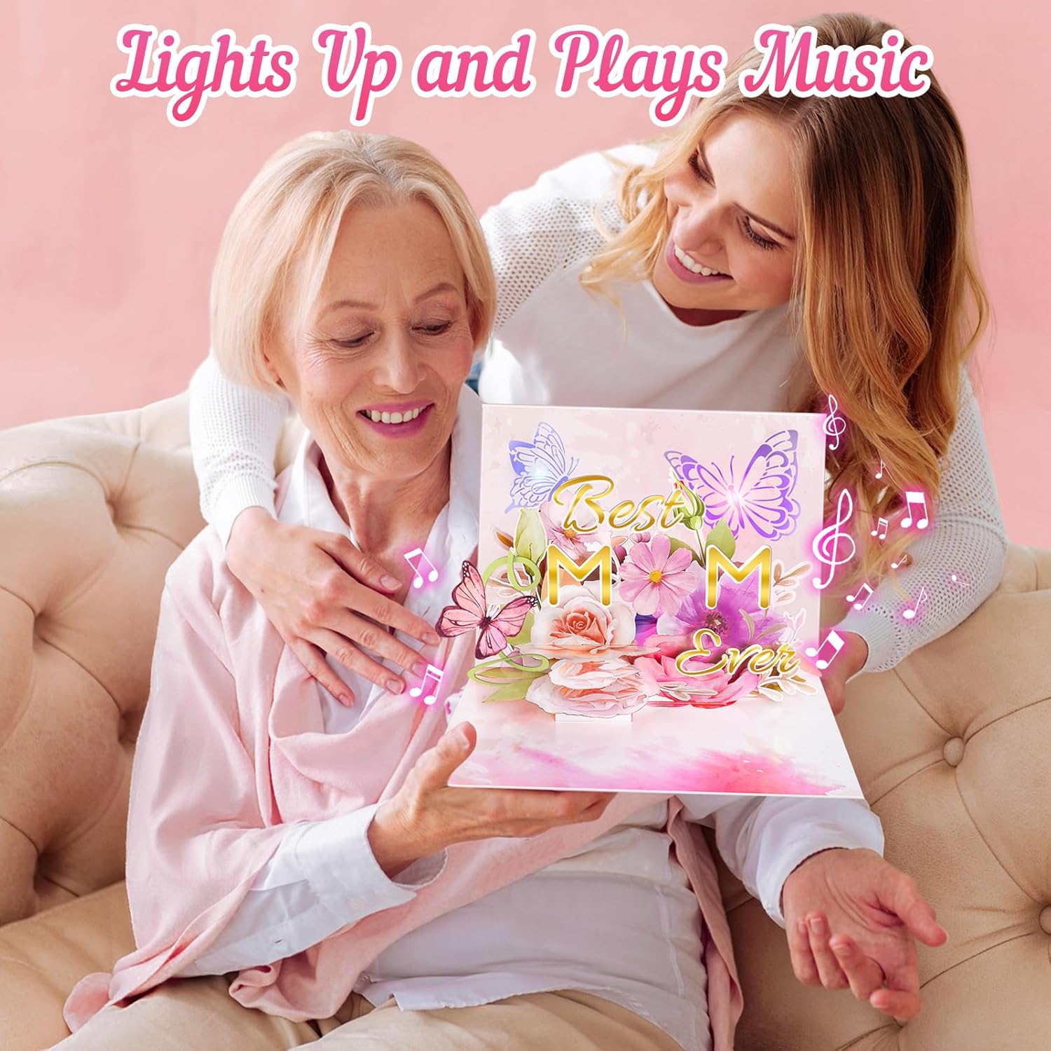 Fitmite Mother'S Day Card, Music & Lights Pop Up Greeting Card For Mom'S Birthday, Gifts For Mom Women Wife