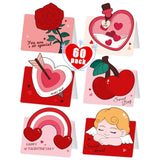 60 Pack Valentines Cards For Kids, Foldable Greeting Cards For Happy Valentine'S Day, Bulk Valentines Day Cards For Kids Classroom Exchange, Party Supplies Decorations