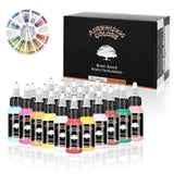 Acrylic Airbrush Paint 24 Colors (30 Ml/1Fl Oz) With Color Wheel Ready To Painting Set, Water Based Waterproof Quick Drying For Model, Shoes, Leather, Wall