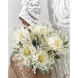5Pcs Artificial Flocked Crab Claw Chrysanthemum Bouquet Realistic Faux Flowers For Home Photography Props Wedding Decoration 15'' (White)