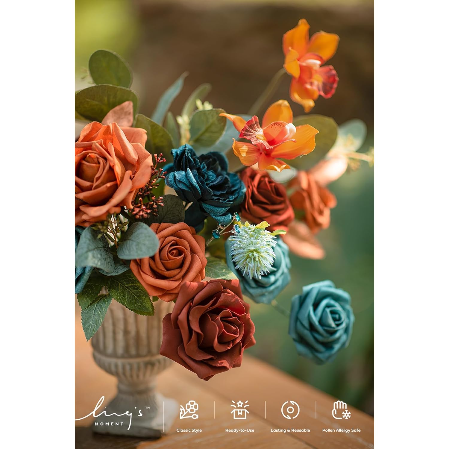 Artificial Flowers Wedding Rustic Teal Fall Combo For Diy Wedding Centerpieces Bouquets Combo Decorations