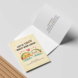 Funny Anniversary Card & Gifts For Husband, Wife, Boyfriend, Girlfriend, Him, And Her/Sweet Romantic Greeting Card With Envelope 5In X 7In And Sticker(Hand Drawn, Premium Quality) (Taco)