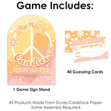 Big Dot of Happiness Stay Groovy - How Many Candies Boho Hippie Party Game - 1 Stand and 40 Cards - Candy Guessing Game