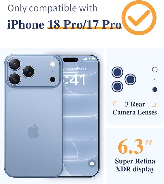Clear Floral Slim Protective Case for iPhone 18 Pro and iPhone 17 Pro Women