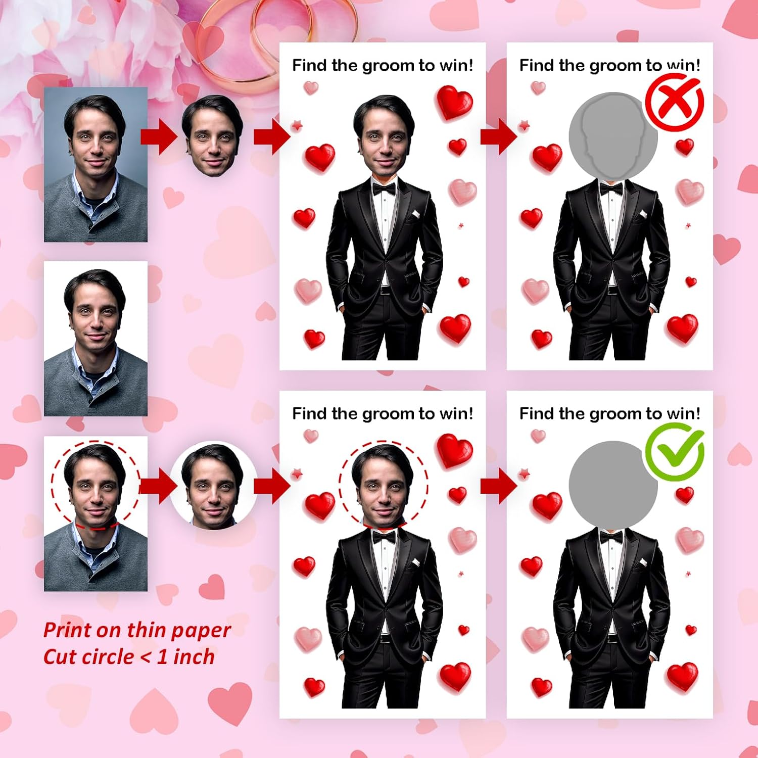 Find The Groom To Win Bridal Shower Scratch Off Game, 40 Pack, Fun & Easy Wedding Shower Game Idea For Guests, Engagement Party, Bachelorette Party, And Bride-To-Be Celebration Scratch Off Cards.