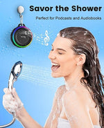 Bluetooth Shower Speaker, IPX7 Waterproof, TWS, Dynamic Lights, Portable Clip