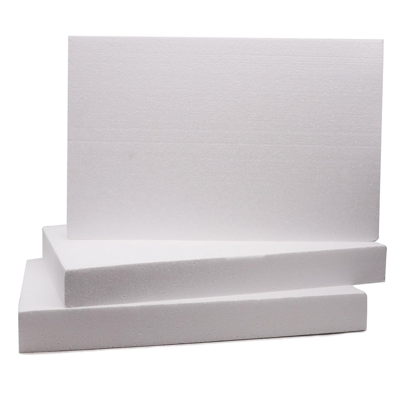 3 Pack Craft Foam Blocks Diy Crafting Rectangle 17X11X2 Inch Polystyrene Brick