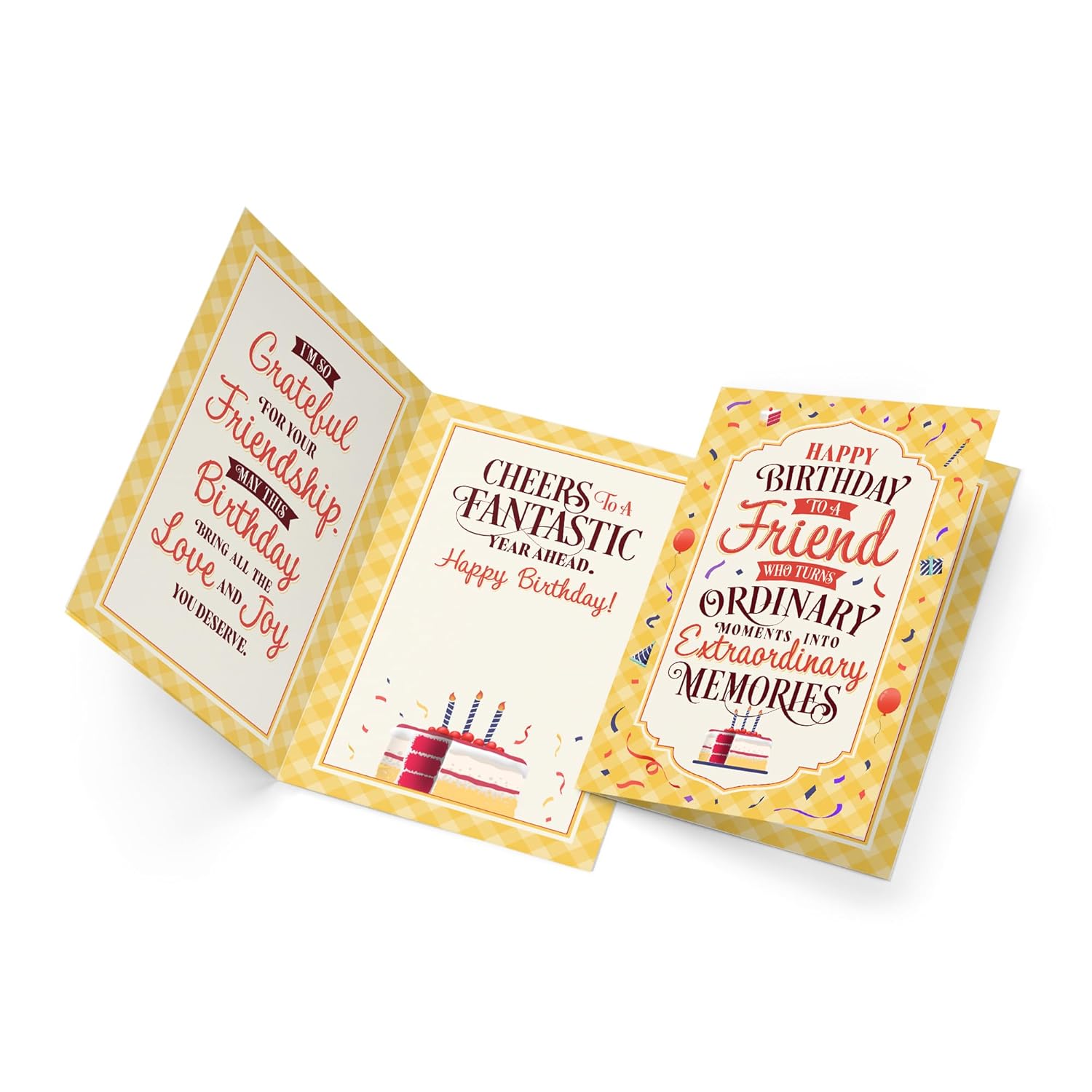 Friend Birthday Card, Made In America, Eco-Friendly, Thick Card Stock With Premium Envelope 5In X 7.75In, Packaged In Protective Mailer