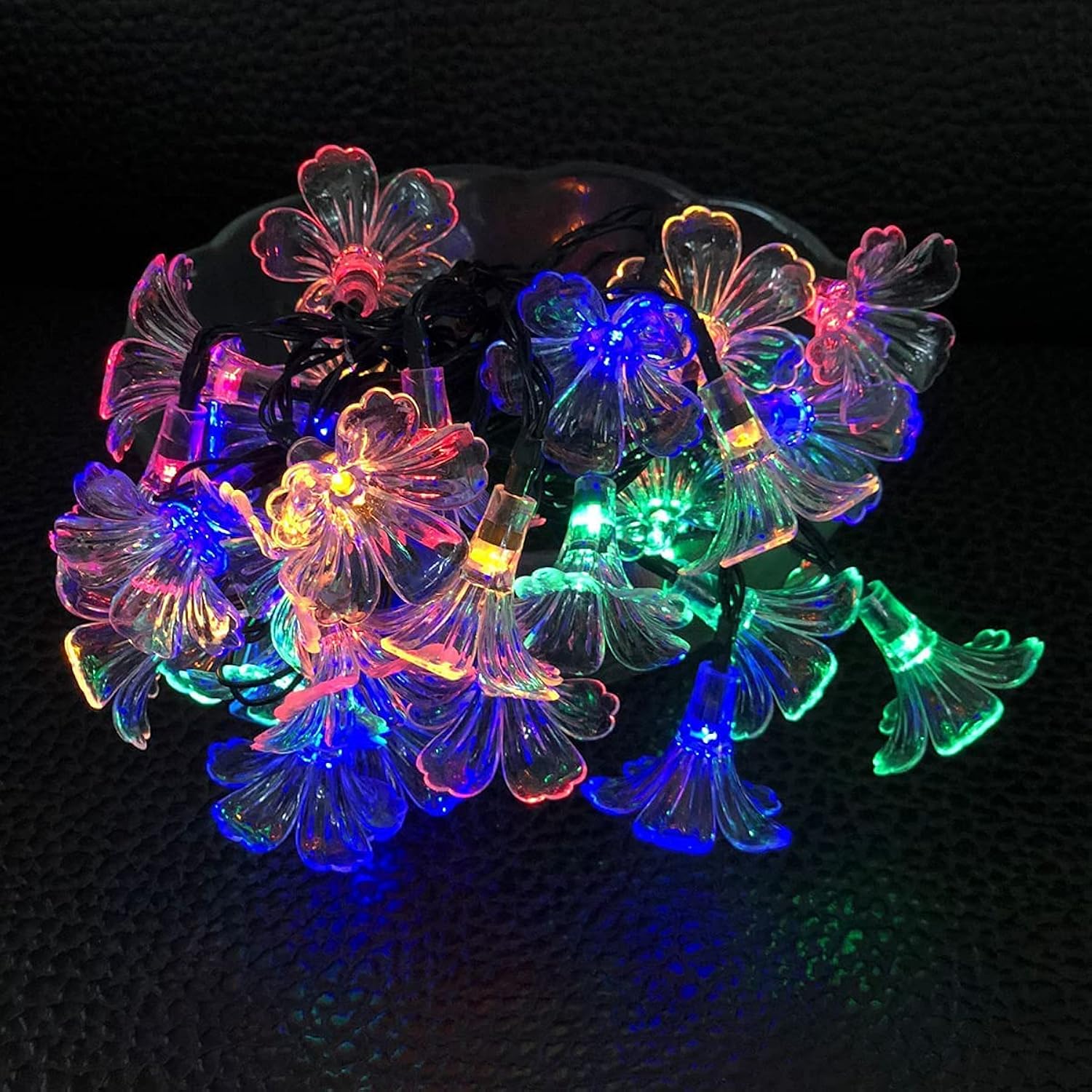 Solar Morning Glory Fairy String Lights, 21Ft/6.35M 30 Led Flower Lights Waterproof String Lights For Gardens Homes Wedd