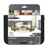 Winsor & Newton ProMarker Set, 25+1pcs. Wallet, Interiors