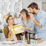 Wedding Wrapping Paper, 7 Sheets Golden Rose Pattern In White Art Paper With 1 Roll Gold Ribbon, 20 X 28 Inch Per Sheet Folded Flat Gift Wrap For Weddings, Birthday, Baby Showers, Bridal Showers